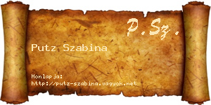Putz Szabina névjegykártya